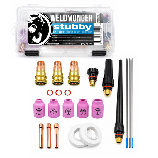 Weldmonger® Stubby Gas Lens Kit For 17,18,26 Style Torches