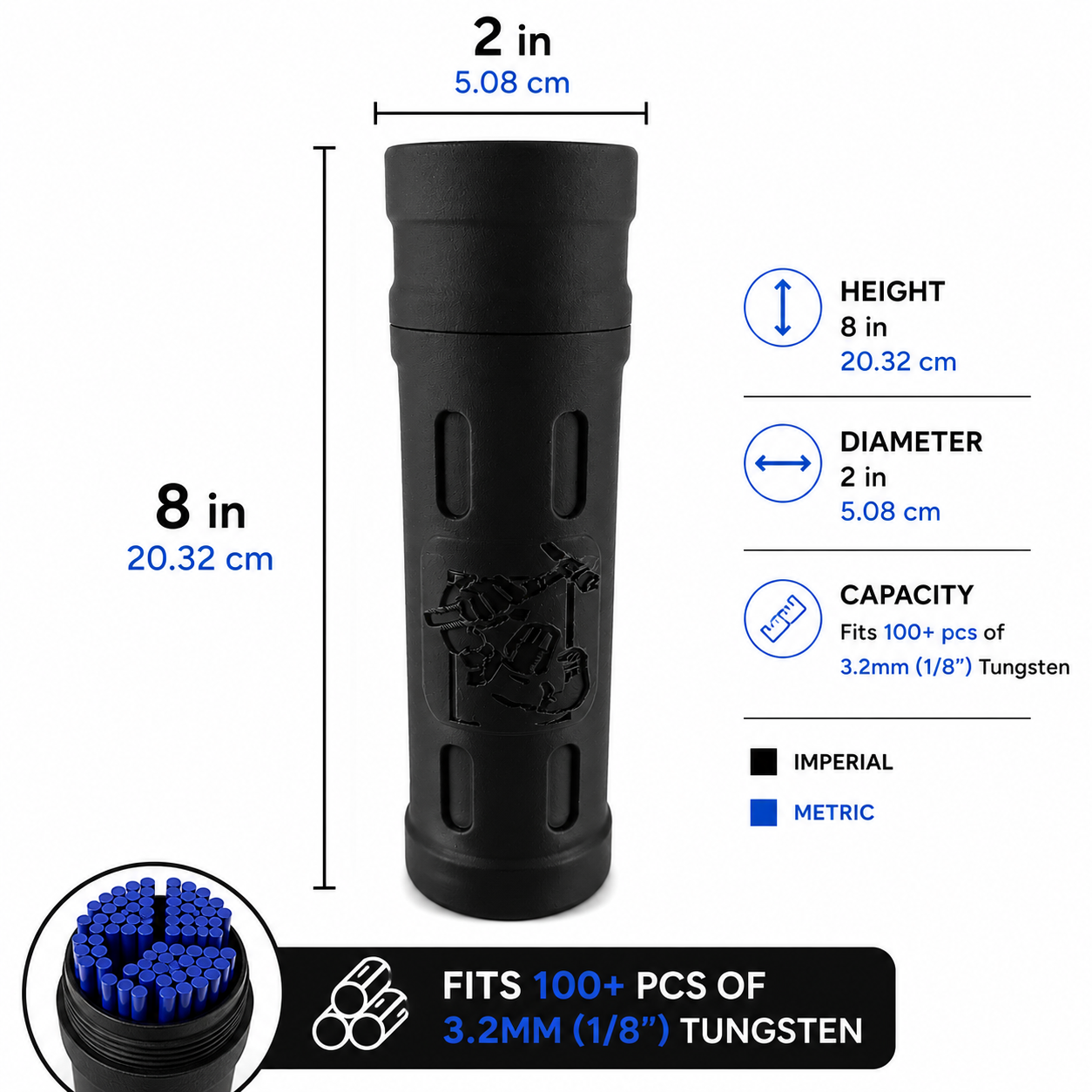 Weldmonger® Tungsten Hog Storage Tube