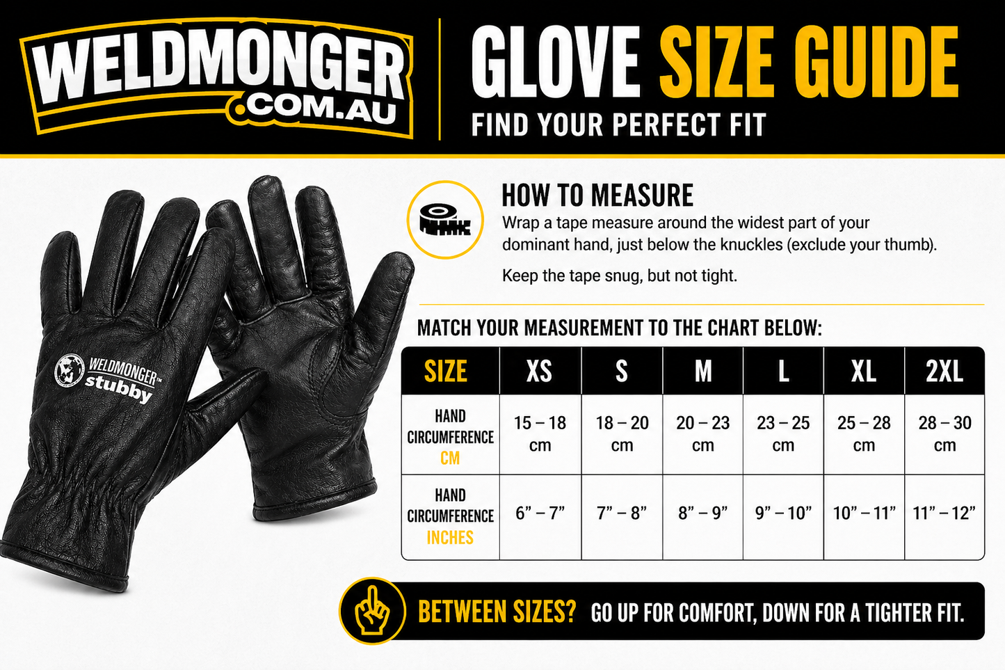 Weldmonger® TIG Welding Gloves 3" Cuff, Black