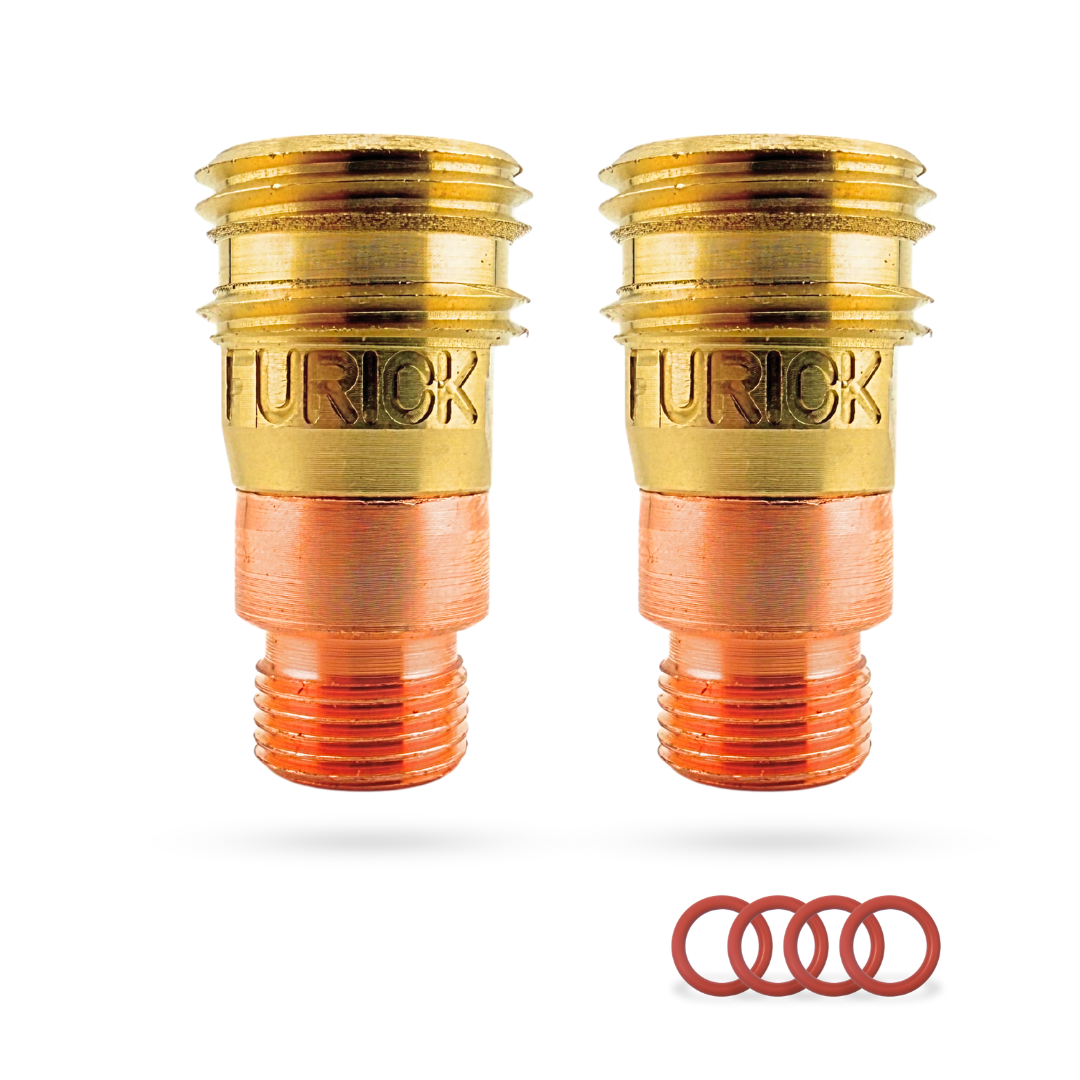 Furick 3/32 Gas Lens W/ O-Rings for 17/18/26 Torches - 2 Pack