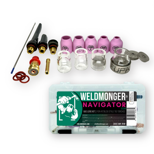 Weldmonger® Navigator Clear Gas Lens Kit for 17/18/26 Style Torches