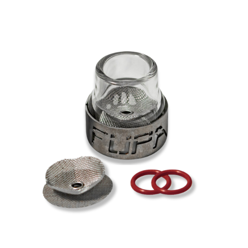 Furick #12 Glass Cup - Single Cup, Titanium Cover, Spare 3/32 Diffuser Screen