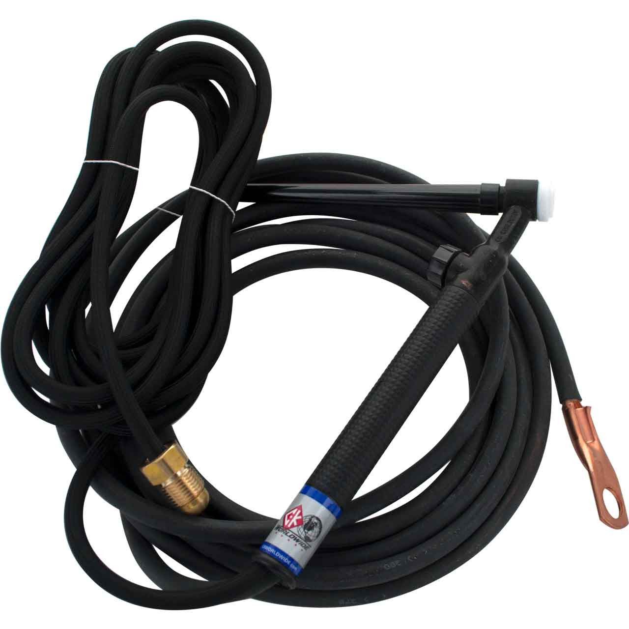 *CK Worldwide CK9V-12-2SF RG 2 pc. Gas Cooled TIG Torch with Valve, Rigid Head W/ 12.5ft. Superflex Cable