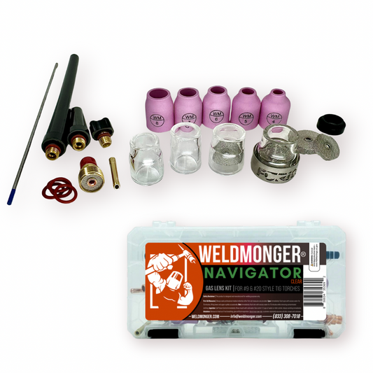 Weldmonger® Navigator Clear Gas Lens Kit for 9/20 Style Torches