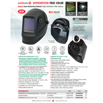 Weldcote SUPREMEVIEW Digital Auto-Darkening Helmet