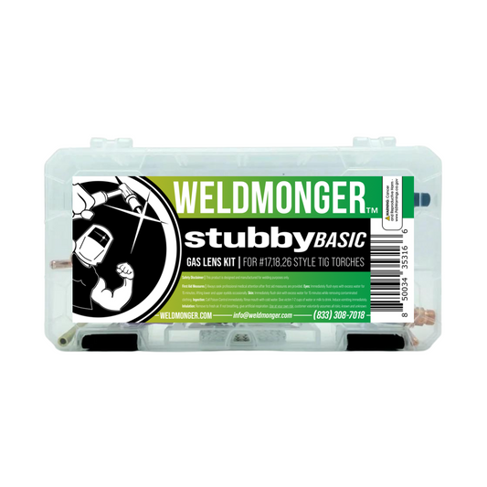 Weldmonger® Basic Stubby Gas Lens Kit 3/32" (2.4mm) 17,18,26 style torches