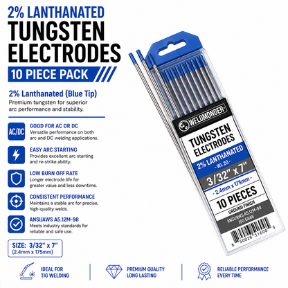 Weldmonger® 2% Lanthanated Tungsten, 10 Pack