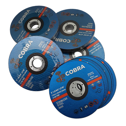COBRA 5" x 1mm Cutting Disc - INOX Steel Cut-Off Wheel 125mm, 10 Pack