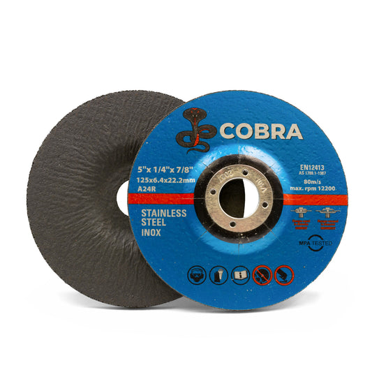 COBRA 5" x 6mm Grinding Disc - INOX Steel - 125mm, 10 Pack