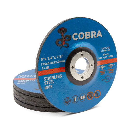 COBRA 5" x 6mm Grinding Disc - INOX Steel - 125mm, 10 Pack