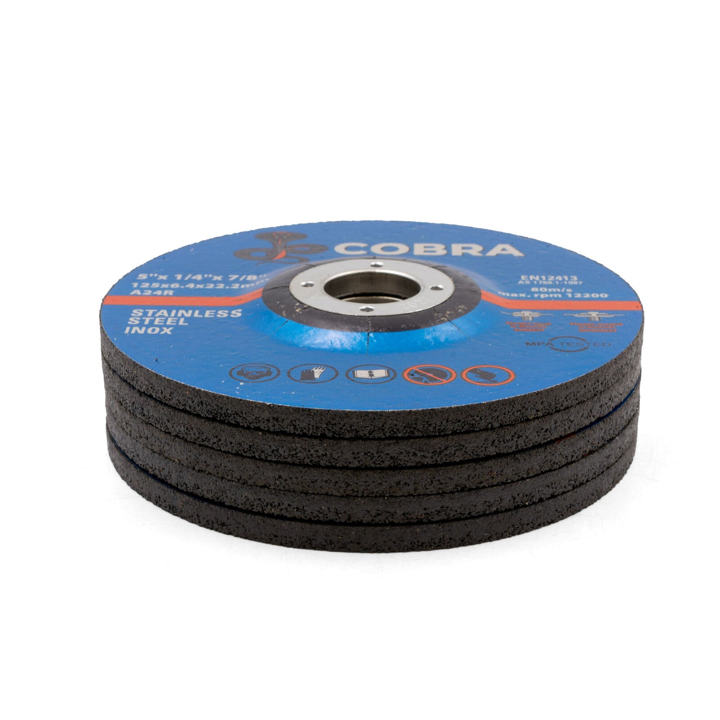 COBRA 5" x 6mm Grinding Disc - INOX Steel - 125mm, 10 Pack