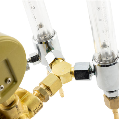COBRA Argon Side Entry Purge Regulator - 2 x Flow Meters for Purging Gas Dual Flow