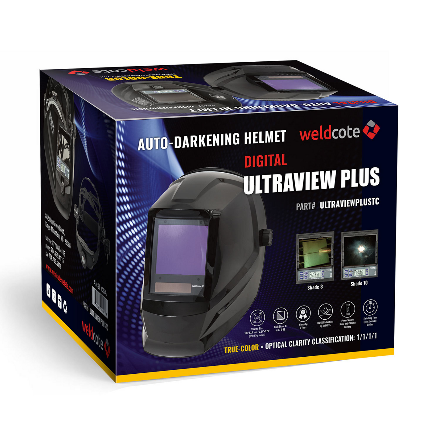 Weldcote ULTRAVIEW PLUS Digital Auto-Darkening Helmet