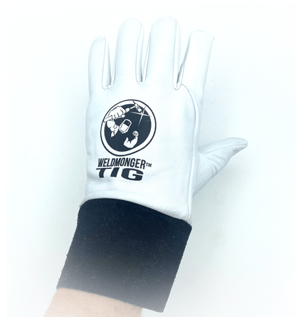 Weldmonger® TIG Welding Gloves - White/Black 2" Cuff