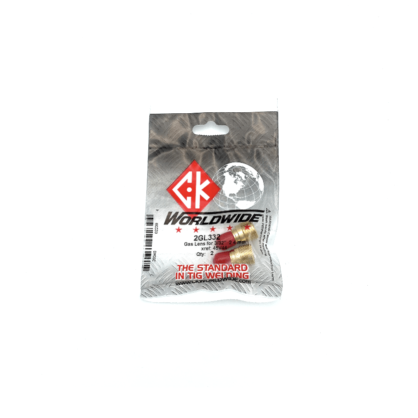 CK Gas Lens Collet Bodies for 9/20 Style Torches (Assorted Sizes 0.020", 0.040", 1/16, 3/32, 1/8 - 45V41/45V42/45V43/45V44/45V45) - 2 Pack