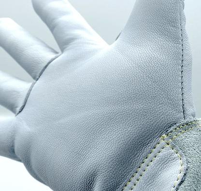 Weldmonger® Hybrid TIG/MIG Welding Gloves - White/Gray 4" Cuff