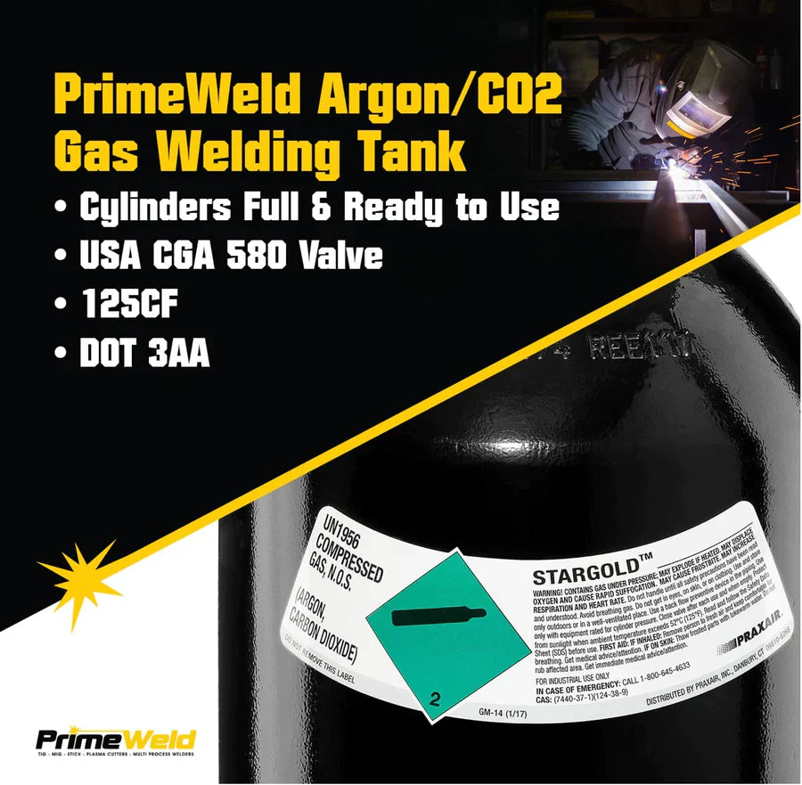 75% Argon 25% CO2 Gas Full Bottle for MIG Welding